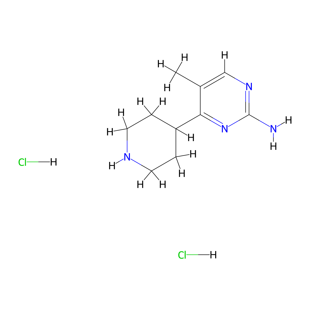 5-Methyl-4-(piperidin-4-yl)pyrimidin-2-amine dihydrochloride molecular structure, CAS 1361116-57-5