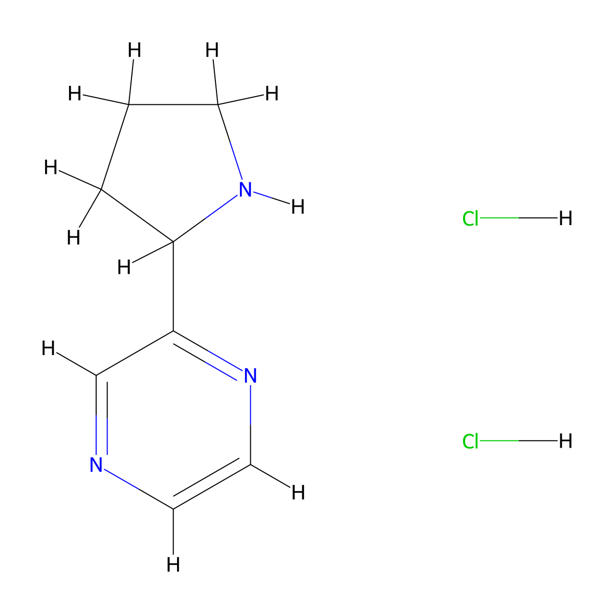 2-Pyrrolidin-2-yl-pyrazine dihydrochloride molecular structure, CAS 1361116-60-0