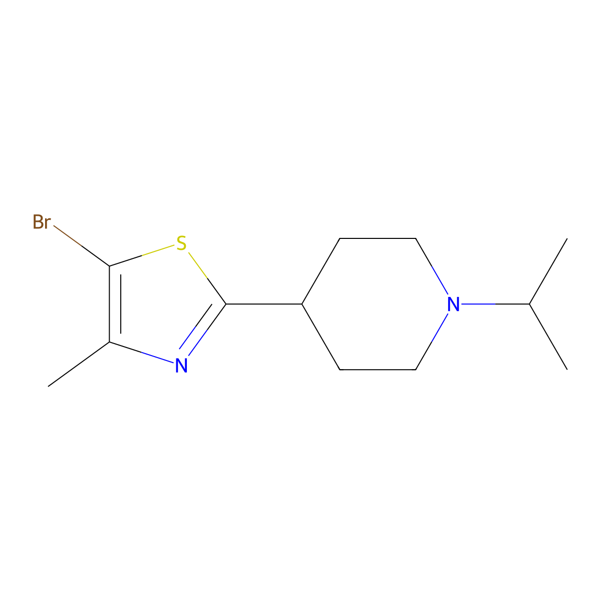 5-Bromo-2-(1-isopropylpiperidin-4-yl)-4-methylthiazole molecular structure, CAS 1361116-64-4