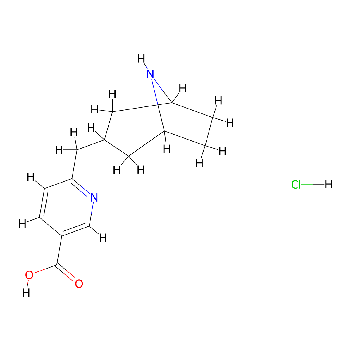 6-(8-Aza-bicyclo[3.2.1]oct-3-ylmethyl)-nicotinic acid hydrochloride molecular structure, CAS 1361116-65-5