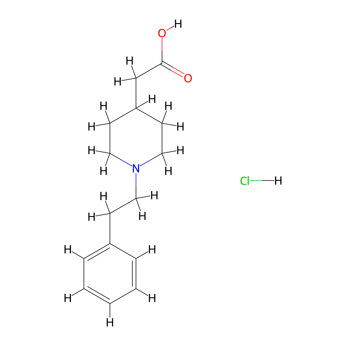 (1-Phenethyl-piperidin-4-yl)-acetic acid hydrochloride molecular structure, CAS 1361116-72-4