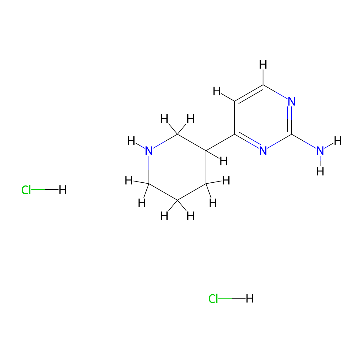 4-(Piperidin-3-yl)pyrimidin-2-amine dihydrochloride molecular structure, CAS 1361116-73-5