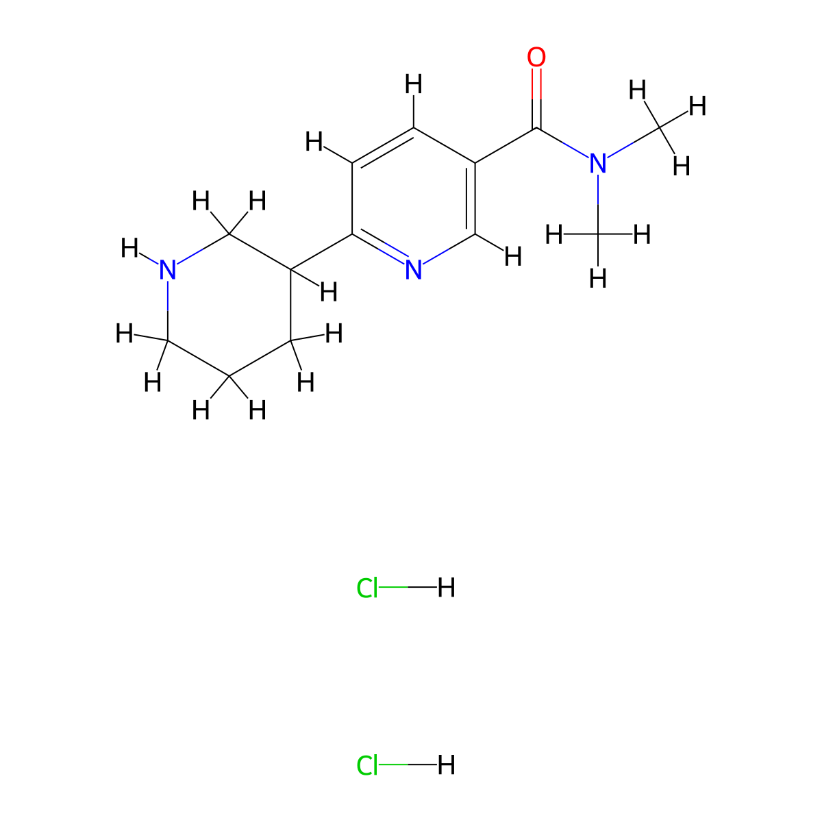 1',2',3',4',5',6'-Hexahydro-[2,3']bipyridinyl-5-carboxylic aciddimethylamide dihydrochloride molecular structure, CAS 1361116-75-7