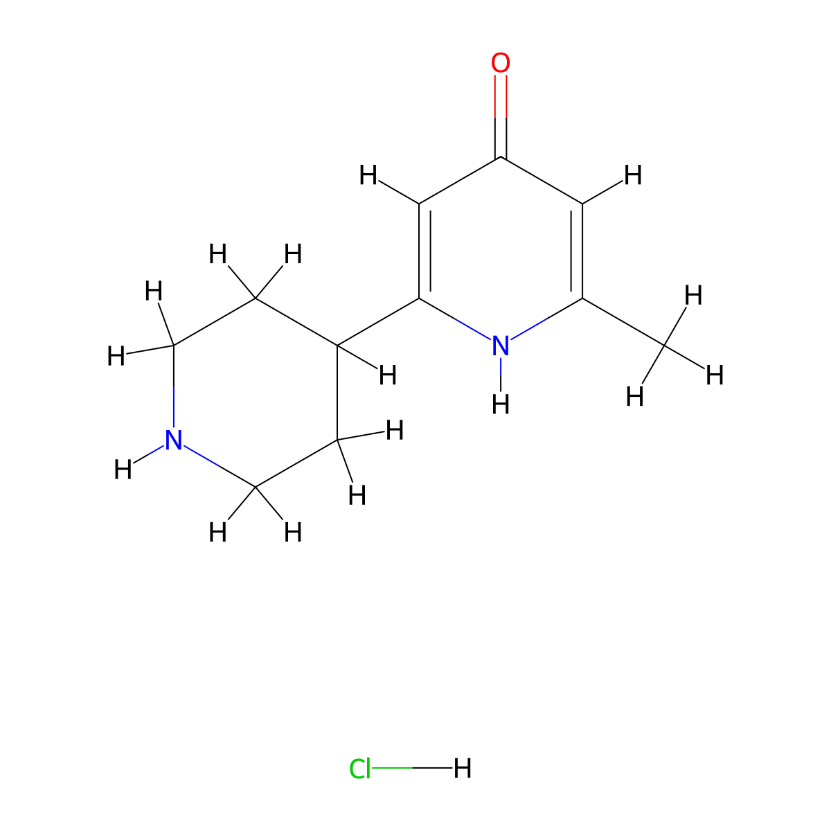 2-Methyl-6-(piperidin-4-yl)pyridin-4-ol hydrochloride molecular structure, CAS 1361116-78-0