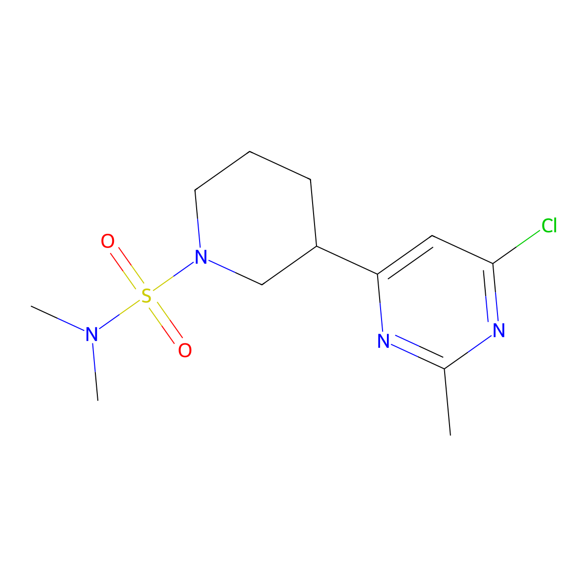 3-(6-chloro-2-methylpyrimidin-4-yl)-N,N-dimethylpiperidine-1-sulfonamide molecular structure, CAS 1361116-79-1