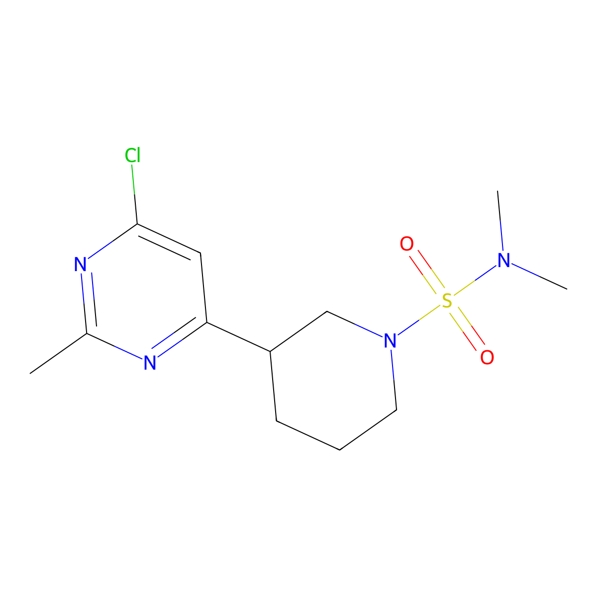 3-(6-chloro-2-methylpyrimidin-4-yl)-N,N-dimethylpiperidine-1-sulfonamide molecular structure, CAS 1361116-79-1