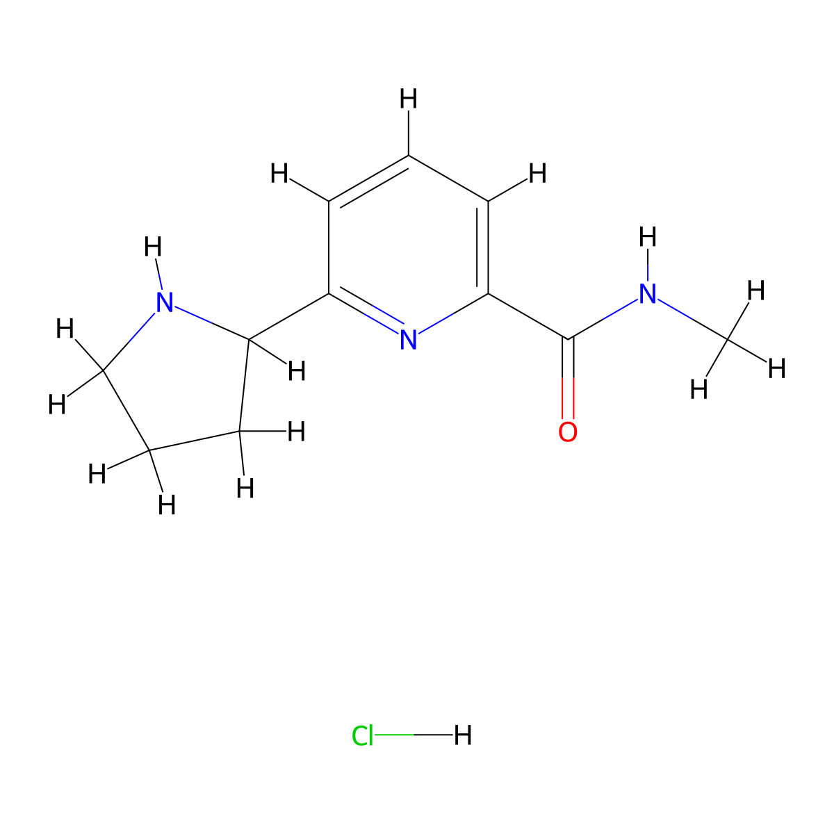 6-Pyrrolidin-2-yl-pyridine-2-carboxylic acid methylamide hydrochloride molecular structure, CAS 1361116-82-6