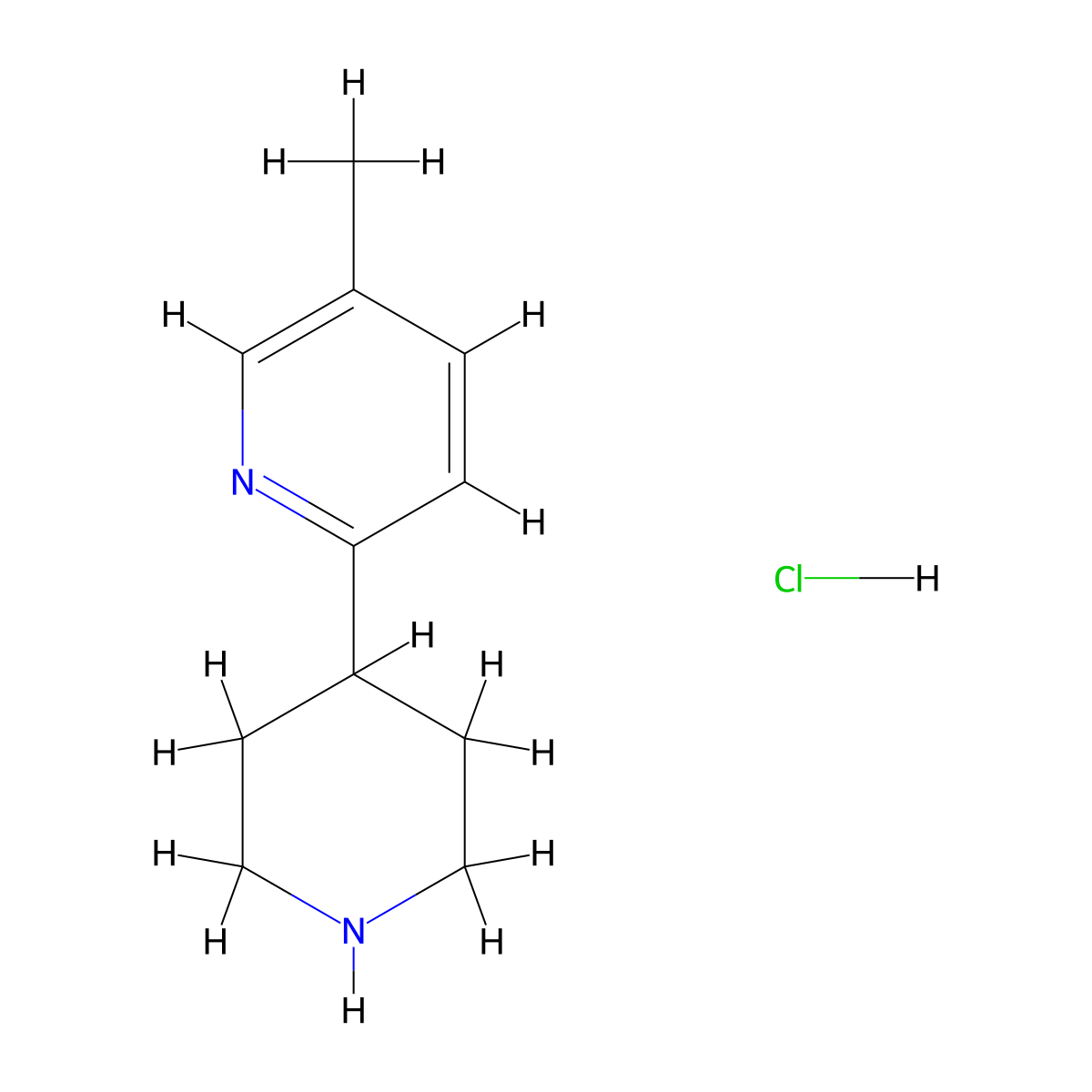 5-Methyl-2-(piperidin-4-yl)pyridine hydrochloride molecular structure, CAS 1361116-83-7