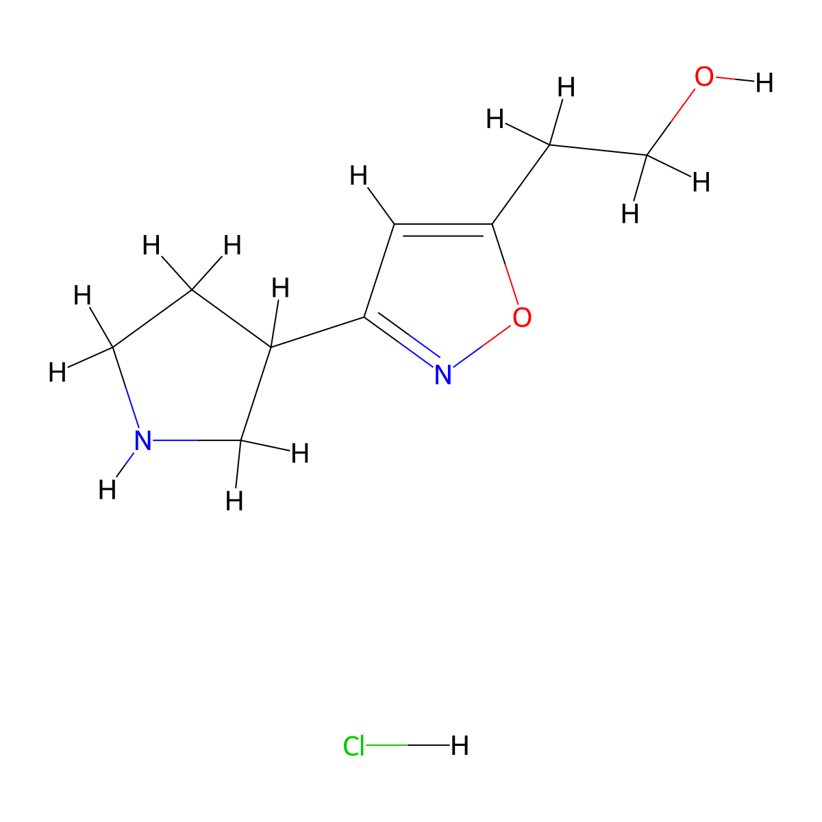 2-(3-Pyrrolidin-3-yl-isoxazol-5-yl)-ethanol hydrochloride molecular structure, CAS 1361116-84-8