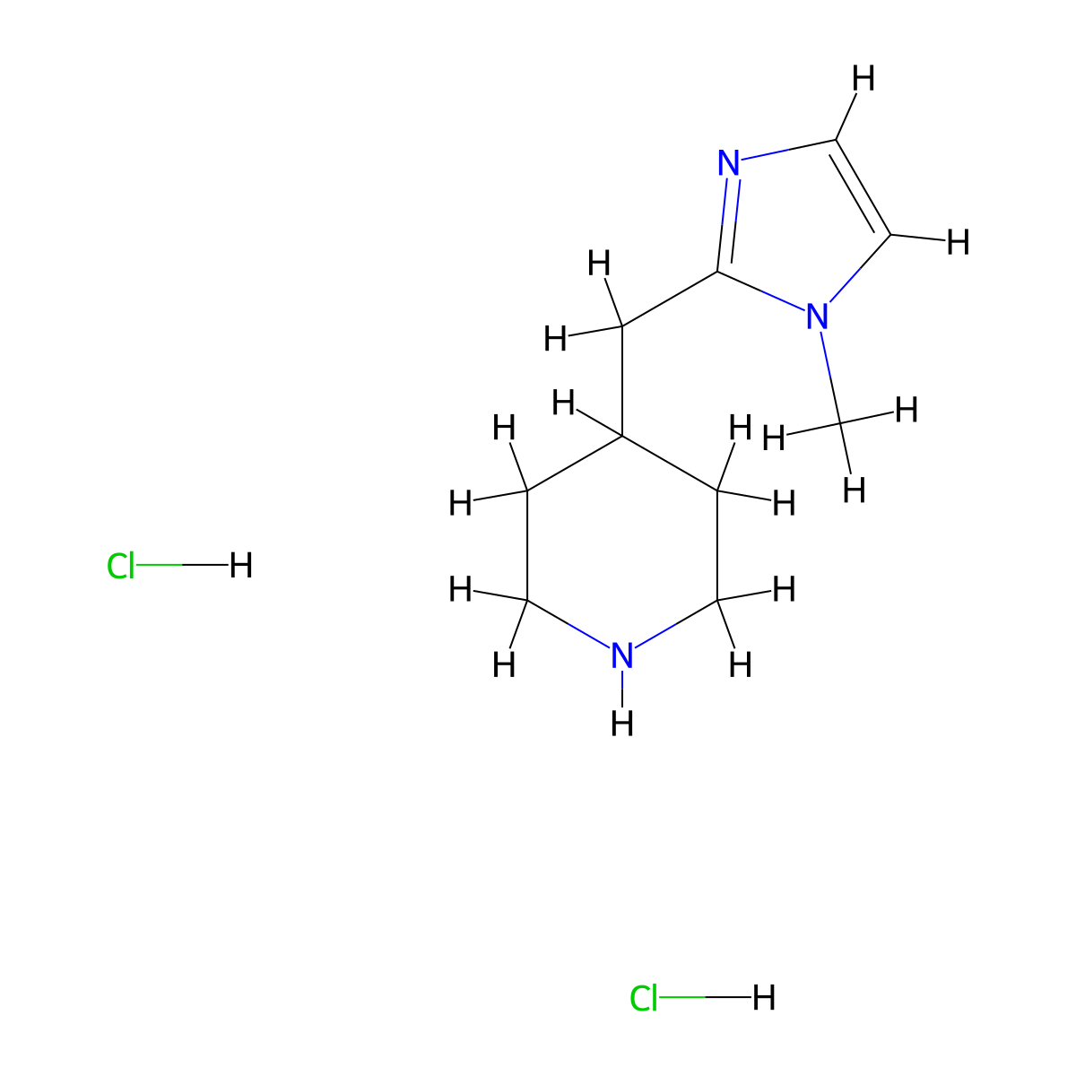 4-(1-Methyl-1H-imidazol-2-ylmethyl)-piperidine dihydrochloride molecular structure, CAS 1361116-85-9