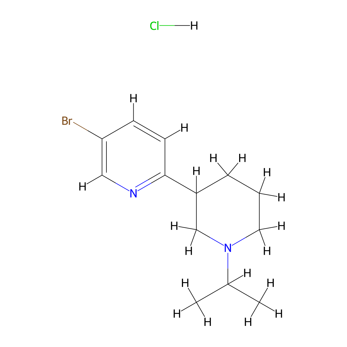 5-Bromo-2-(1-isopropylpiperidin-3-yl)pyridine hydrochloride molecular structure, CAS 1361116-88-2