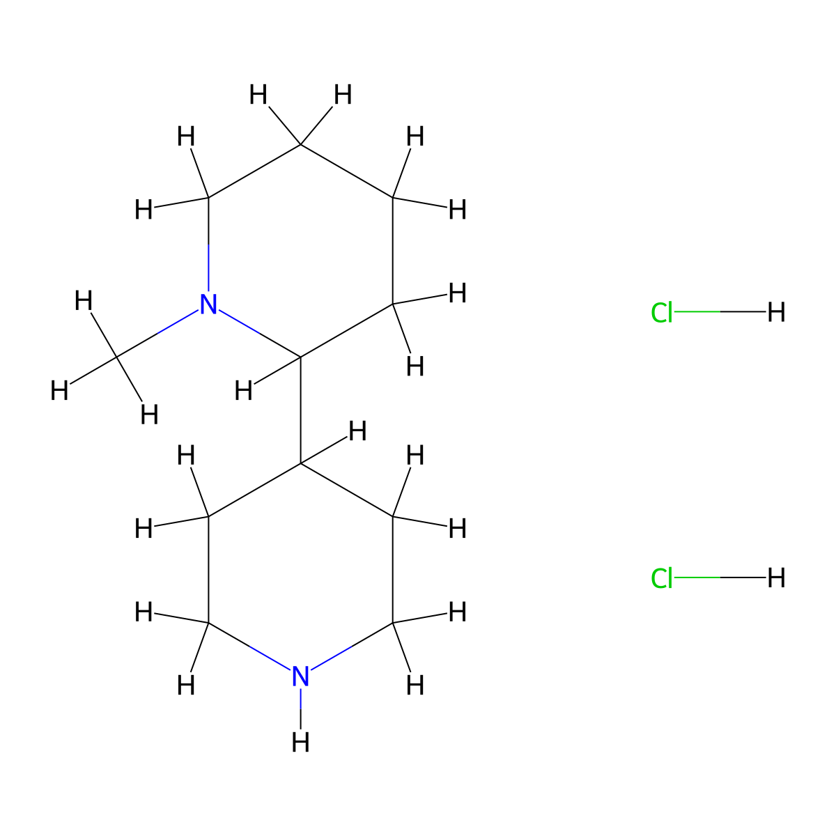 1-Methyl-[2,4']bipiperidinyl dihydrochloride molecular structure, CAS 1361118-50-4