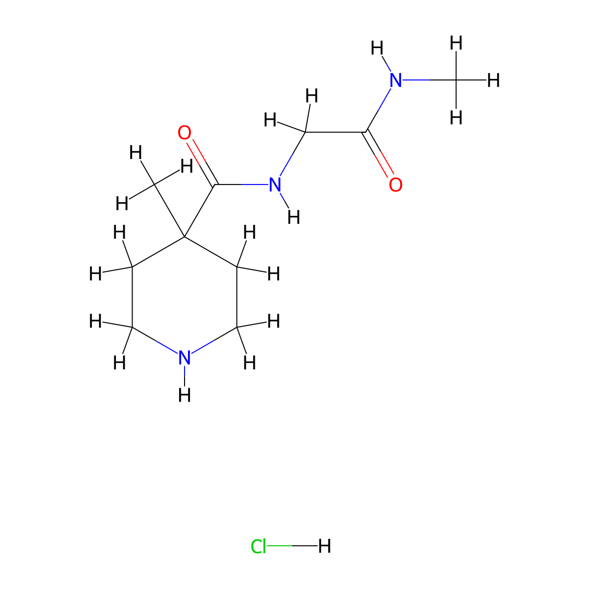 N-methyl-2-[(4-methylpiperidin-4-yl)formamido]acetamide hydrochloride molecular structure, CAS 1361118-51-5