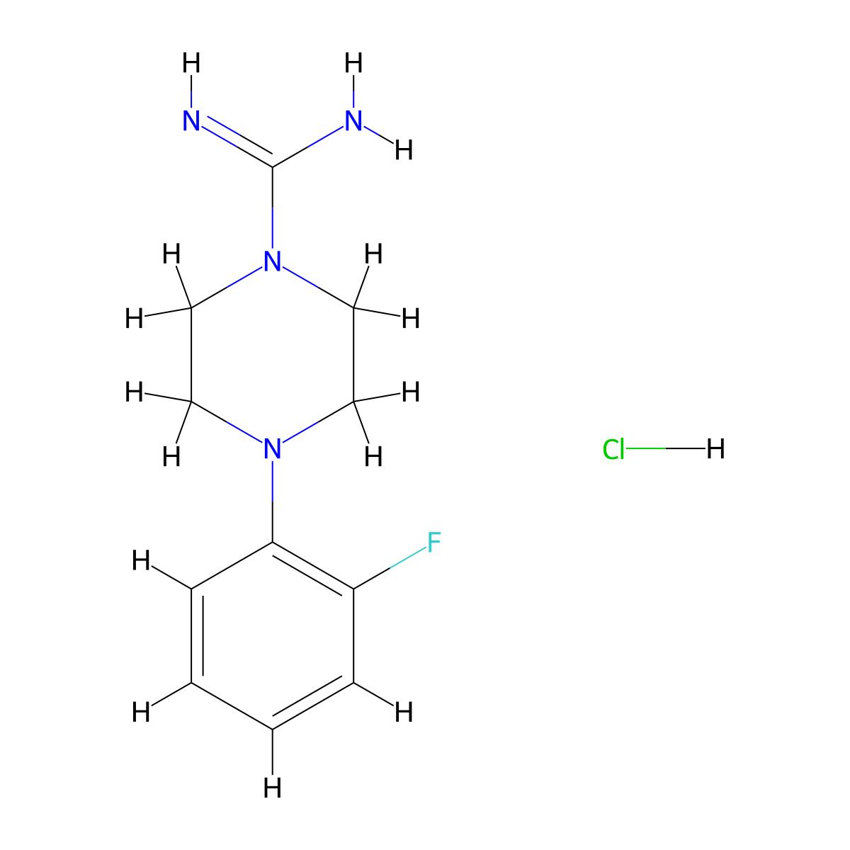 4-(2-Fluorophenyl)piperazine-1-carboximidamide hydrochloride molecular structure, CAS 1361118-53-7