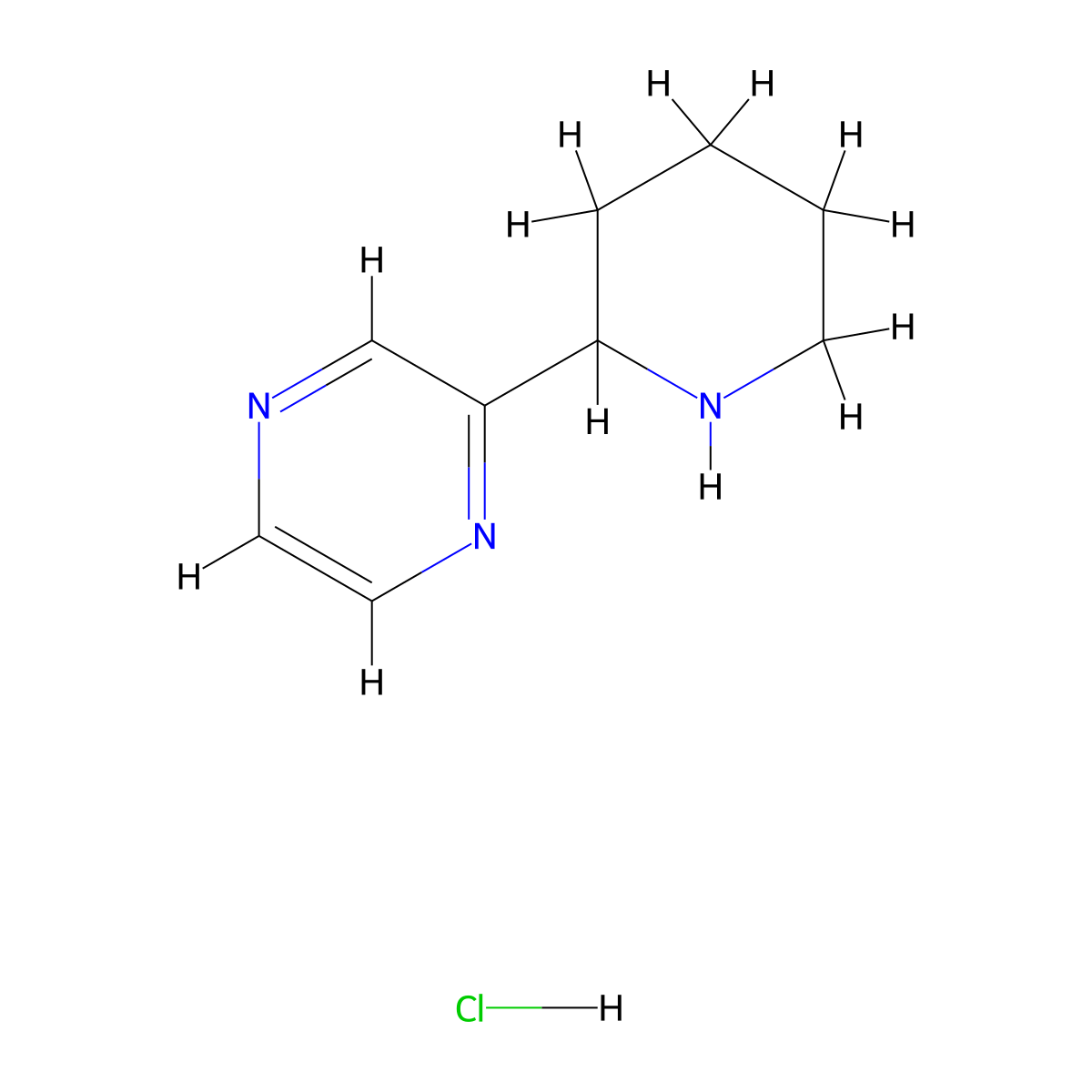 2-(Piperidin-2-yl)pyrazine hydrochloride molecular structure, CAS 1361118-55-9