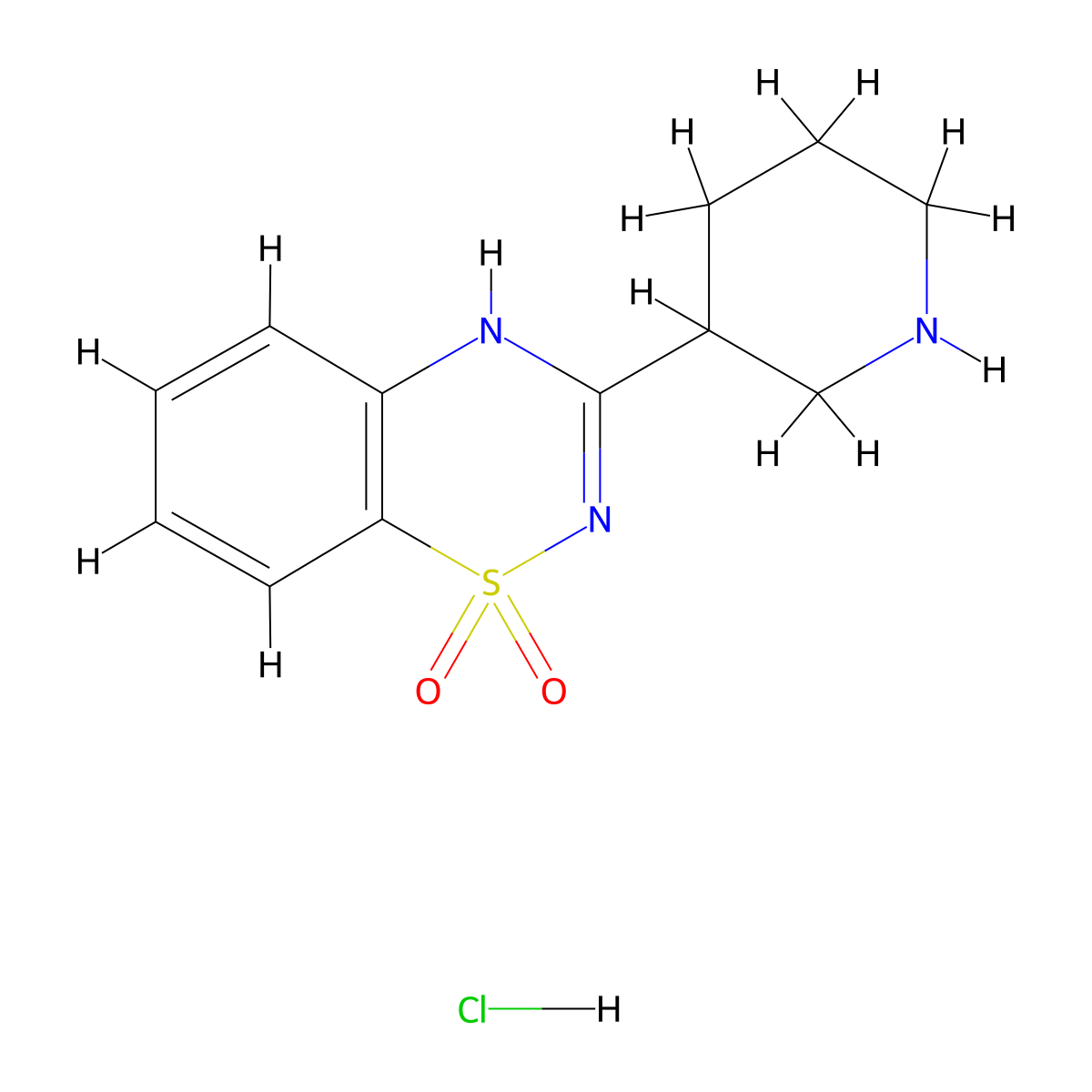 3-Piperidin-3-yl-2H-benzo[1,2,4]thiadiazine 1,1-dioxide hydrochloride molecular structure, CAS 1361118-56-0