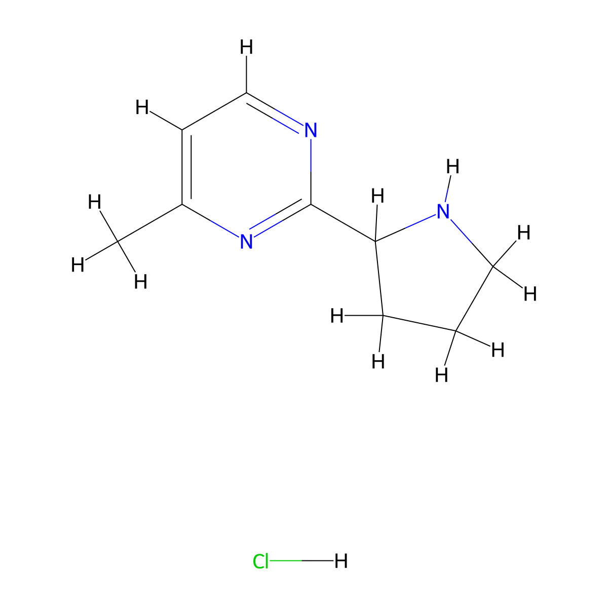 4-Methyl-2-(pyrrolidin-2-yl)pyrimidine hydrochloride molecular structure, CAS 1361118-71-9