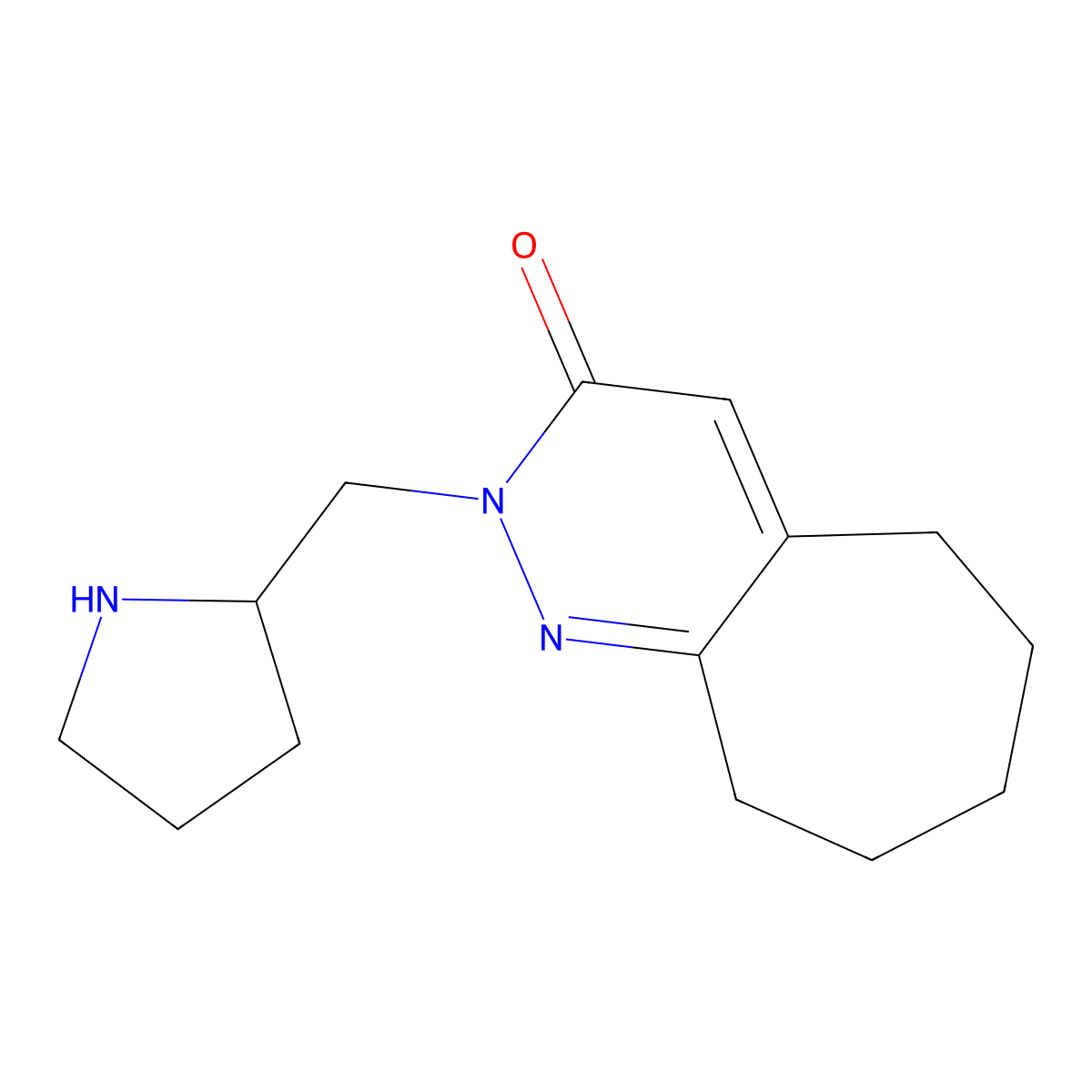 2-(S)-1-Pyrrolidin-2-ylmethyl-2,5,6,7,8,9-hexahydro-cyclohepta[c]pyridazin-3-one molecular structure, CAS 1361120-35-5