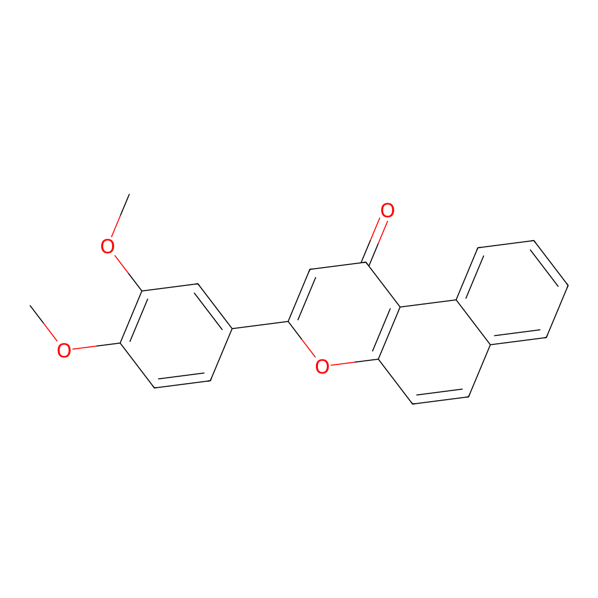 3-(3,4-Dimethoxyphenyl)benzo[f]chromen-1-one molecular structure, CAS 136116-18-2
