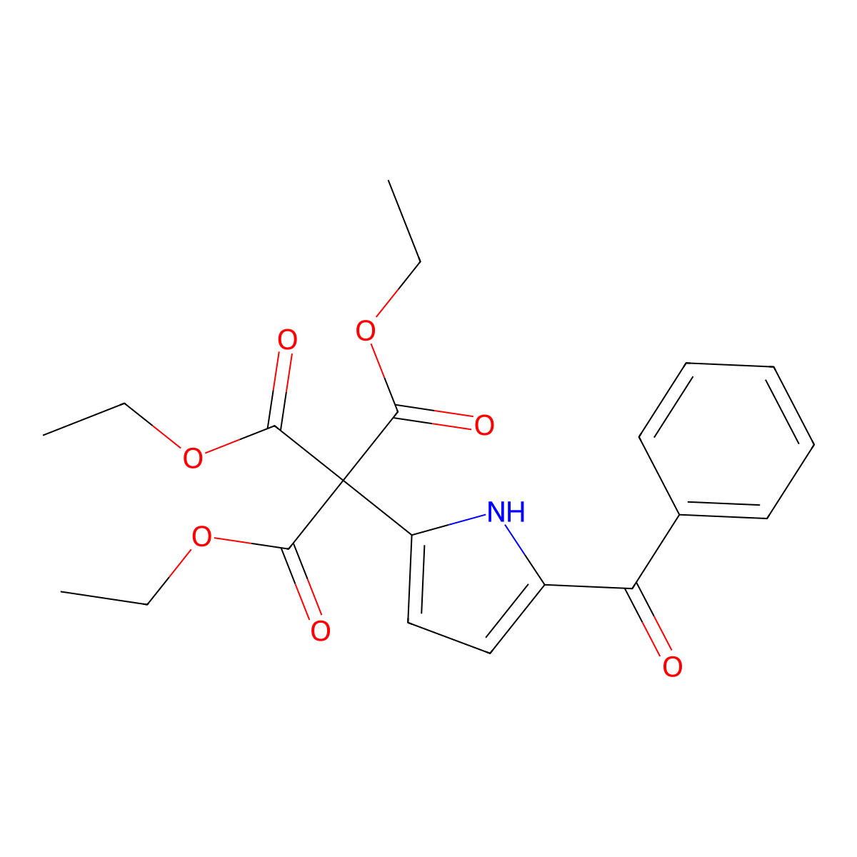Triethyl (5-benzoyl-1H-pyrrol-2-yl)methanetricarboxylate molecular structure, CAS 136116-84-2