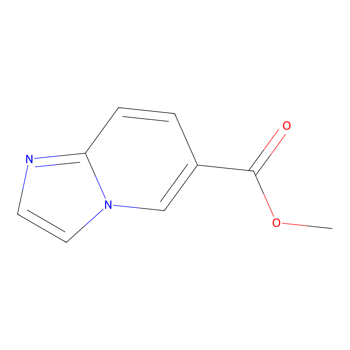 Methyl imidazo(1,2-a)pyridine-6-carboxylate molecular structure, CAS 136117-69-6