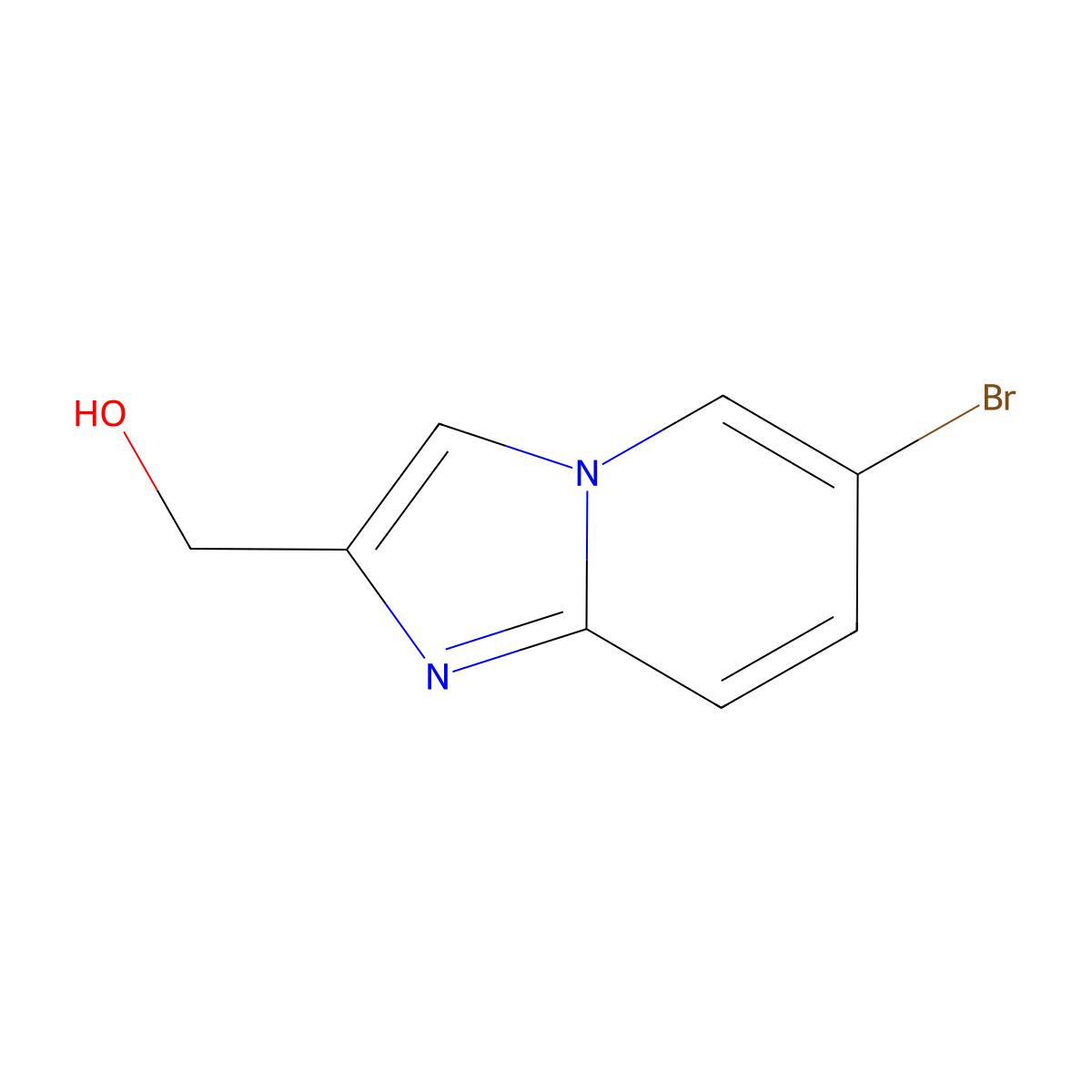 (6-Bromoimidazo[1,2-a]pyridin-2-yl)methanol molecular structure, CAS 136117-71-0