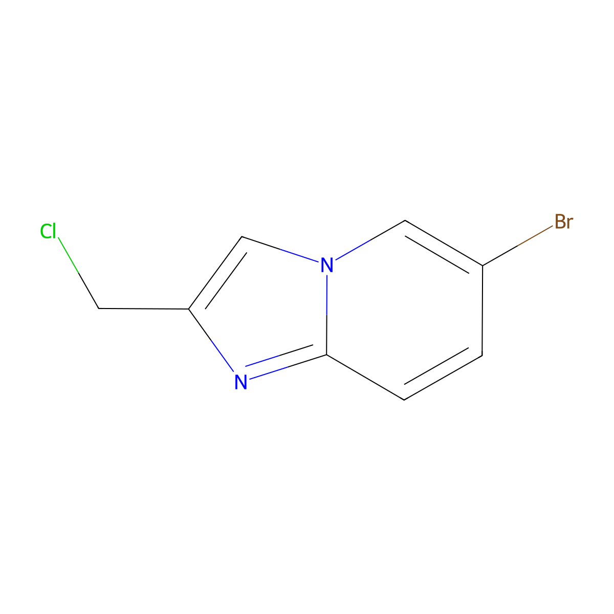 6-Bromo-2-(chloromethyl)imidazo[1,2-a]pyridine molecular structure, CAS 136117-72-1