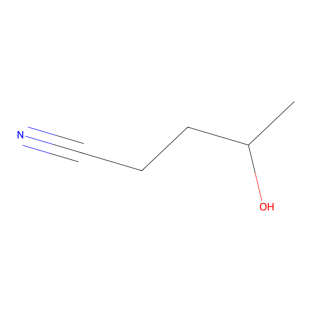 (4S)-4-hydroxypentanenitrile molecular structure, CAS 136118-31-5