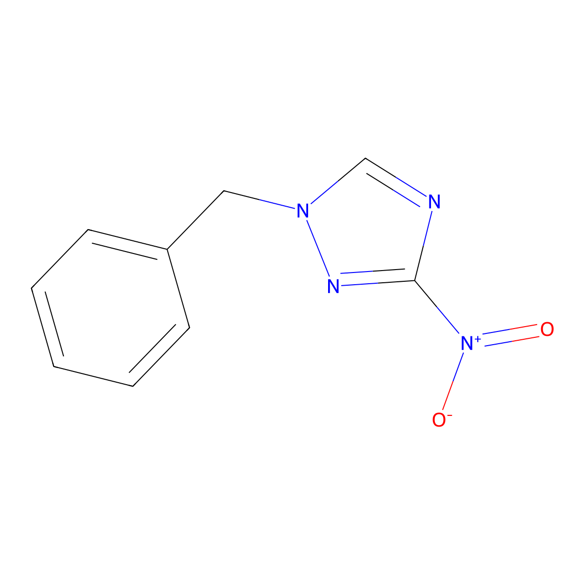 1-benzyl-3-nitro-1H-1,2,4-triazole molecular structure, CAS 136118-54-2