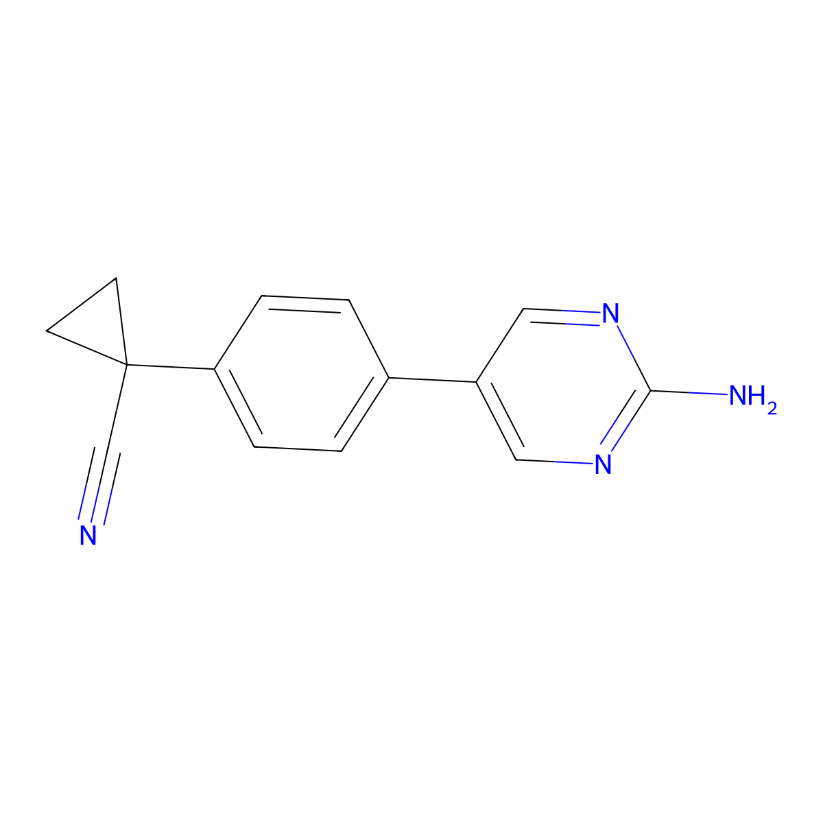 1-[4-(2-Aminopyrimidin-5-yl)phenyl]cyclopropane-1-carbonitrile molecular structure, CAS 1361189-44-7