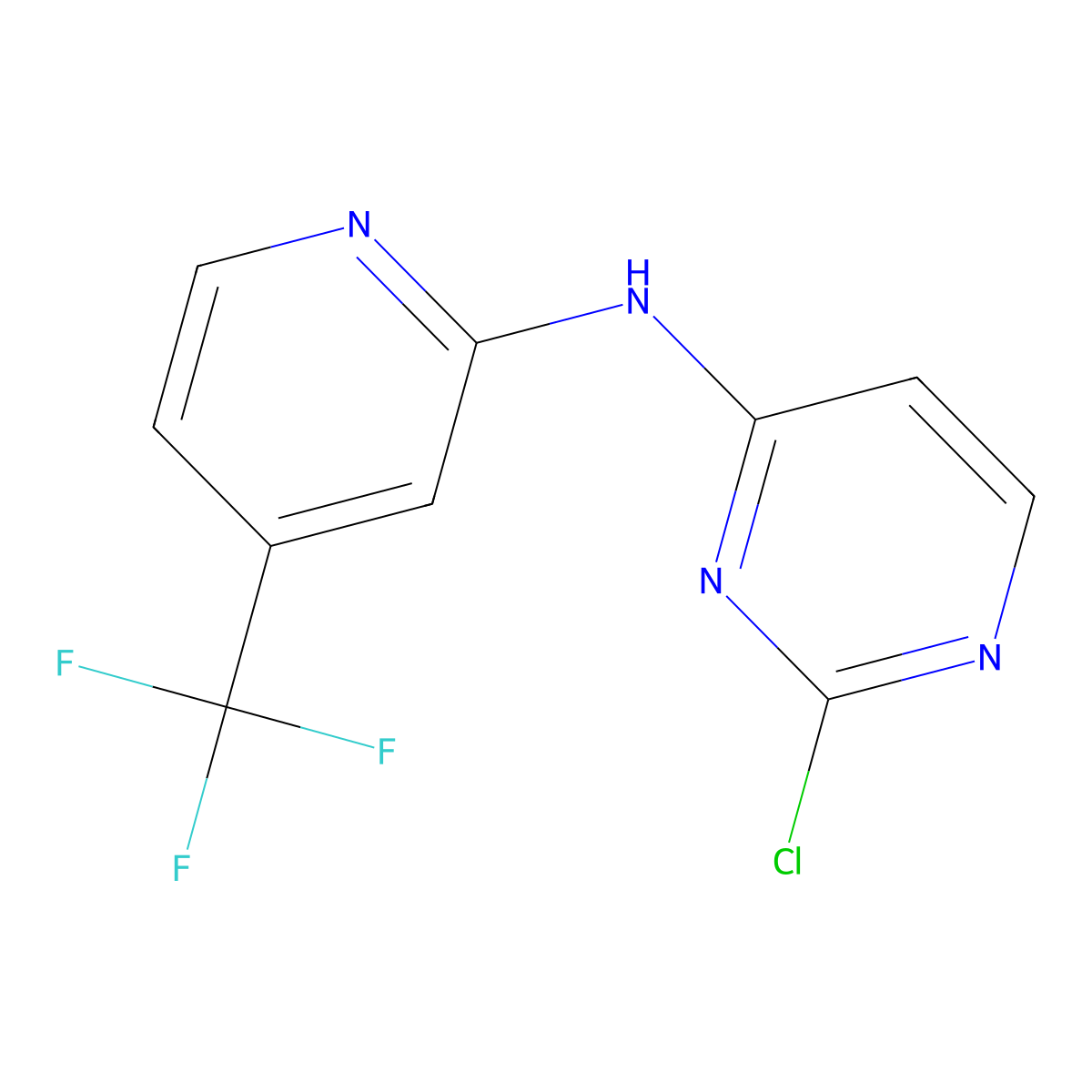 2-chloro-N-(4-(trifluoromethyl)pyridin-2-yl)pyrimidin-4-amine molecular structure, CAS 1361197-71-8