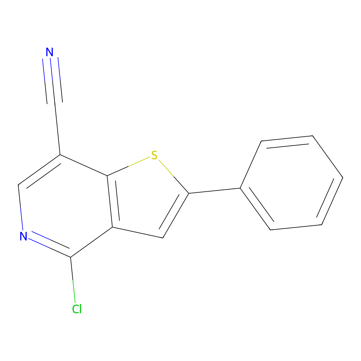 4-Chloro-2-phenylthieno[3,2-c]pyridine-7-carbonitrile molecular structure, CAS 1361197-82-1