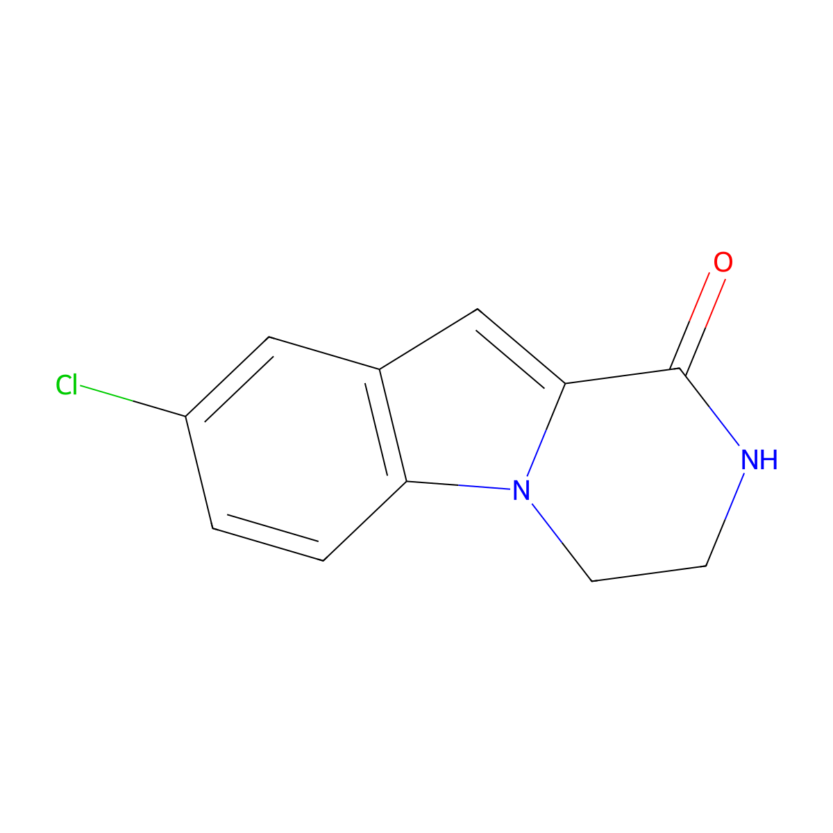 8-chloro-1H,2H,3H,4H-pyrazino(1,2-a)indol-1-one molecular structure, CAS 1361198-02-8
