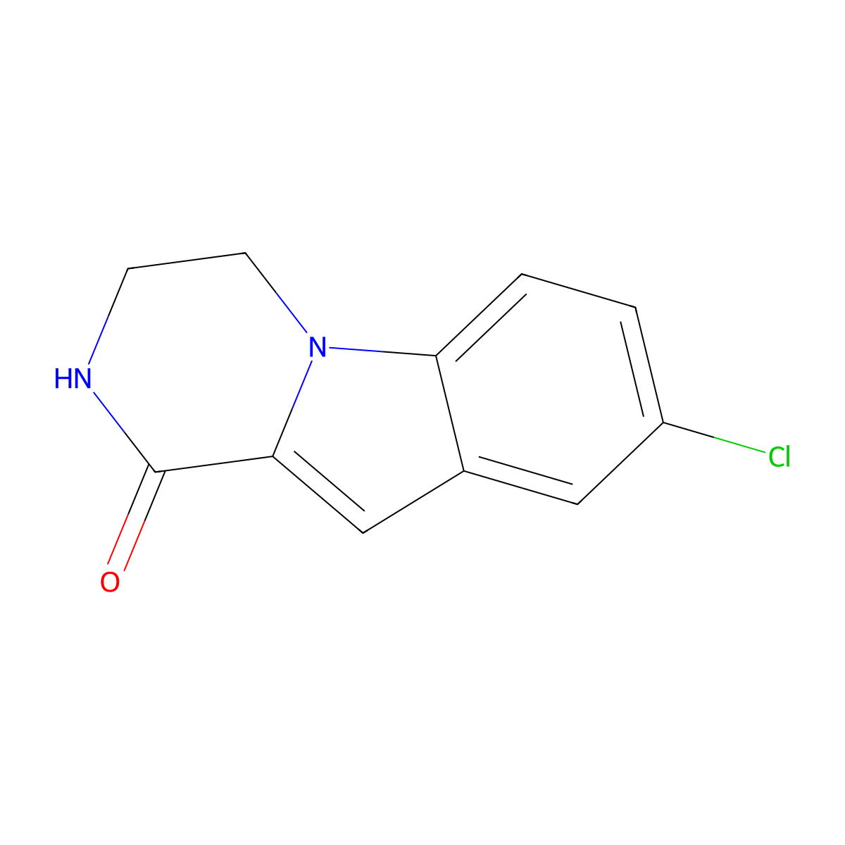 8-chloro-1H,2H,3H,4H-pyrazino(1,2-a)indol-1-one molecular structure, CAS 1361198-02-8