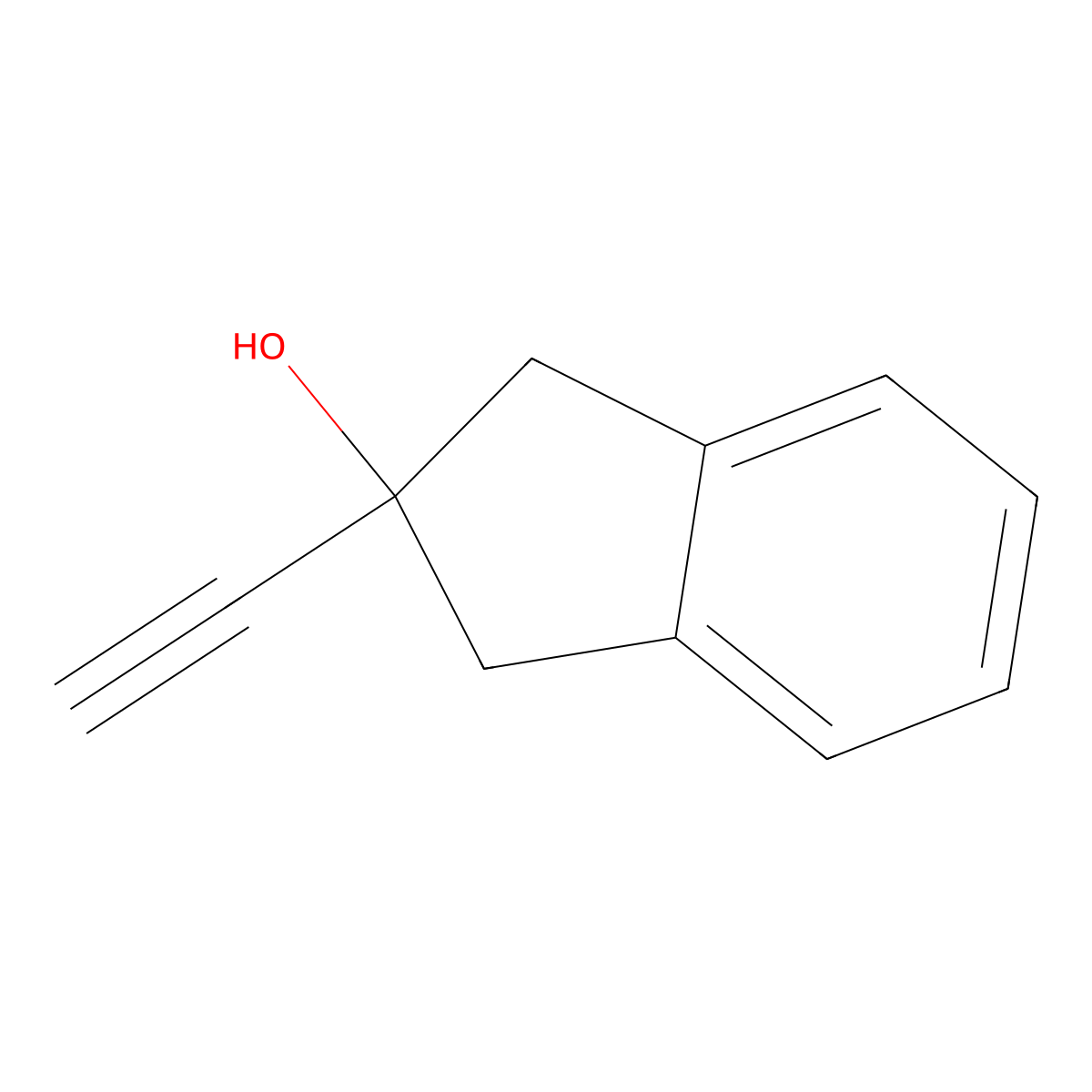 2-Ethynyl-2,3-dihydro-1H-inden-2-ol molecular structure, CAS 136121-30-7