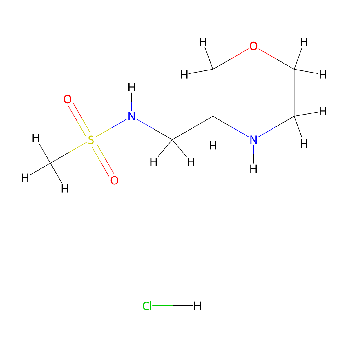 N-[(morpholin-3-yl)methyl]methanesulfonamide hydrochloride molecular structure, CAS 1361219-74-0