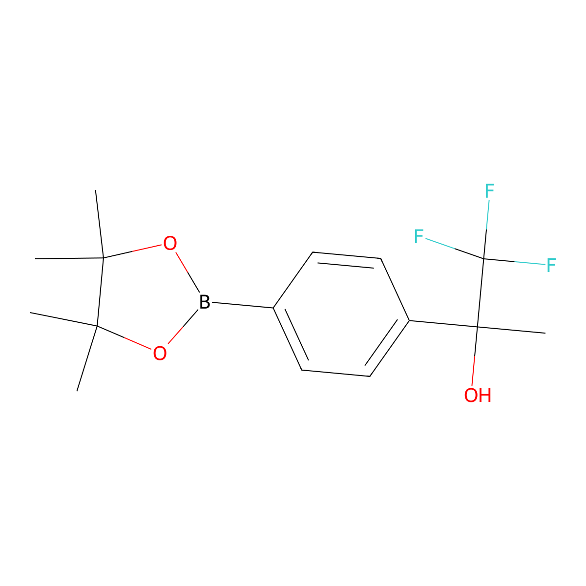 1,1,1-Trifluoro-2-(4-(4,4,5,5-tetramethyl-1,3,2-dioxaborolan-2-yl)phenyl)propan-2-ol molecular structure, CAS 1361221-44-4