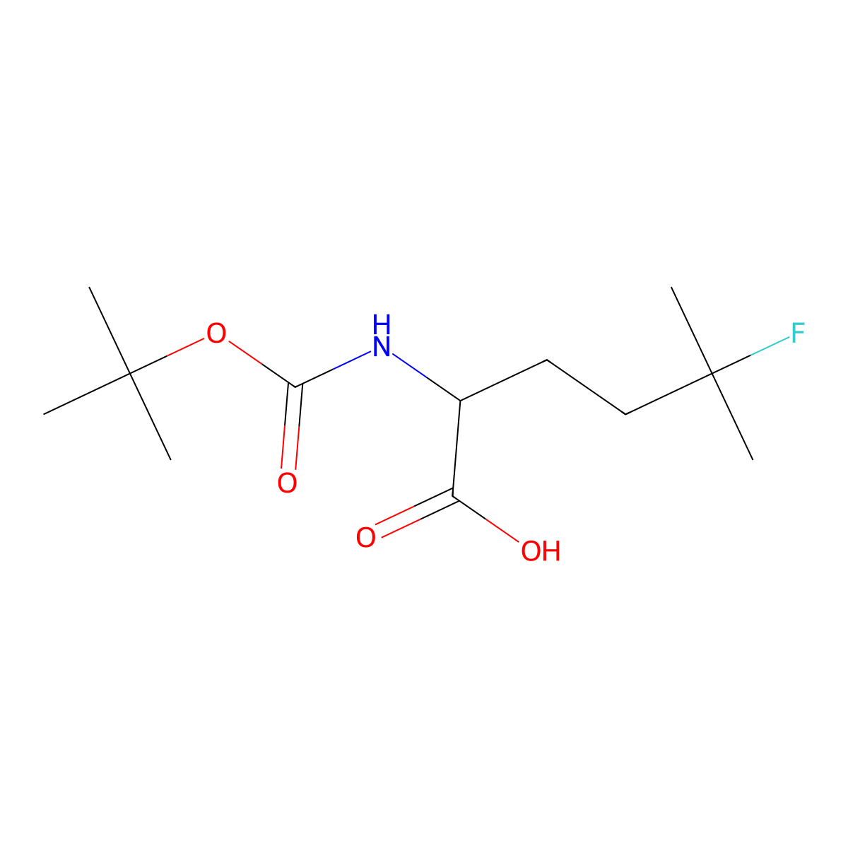 (2S)-2-{[(tert-butoxy)carbonyl]amino}-5-fluoro-5-methylhexanoic acid molecular structure, CAS 1361228-40-1