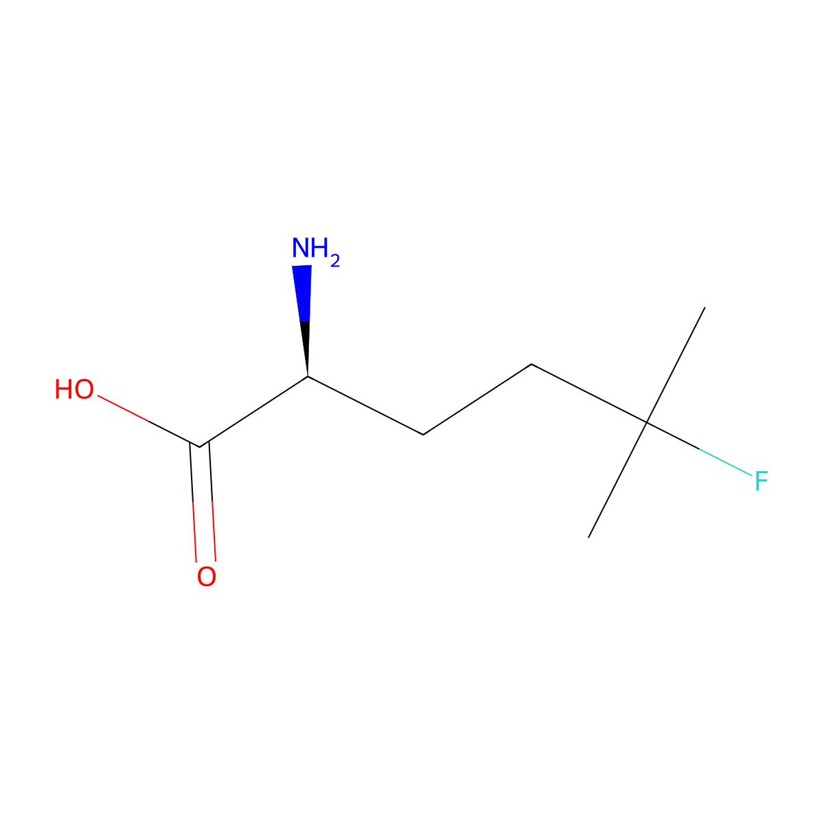 (2S)-2-amino-5-fluoro-5-methylhexanoic acid molecular structure, CAS 1361228-49-0