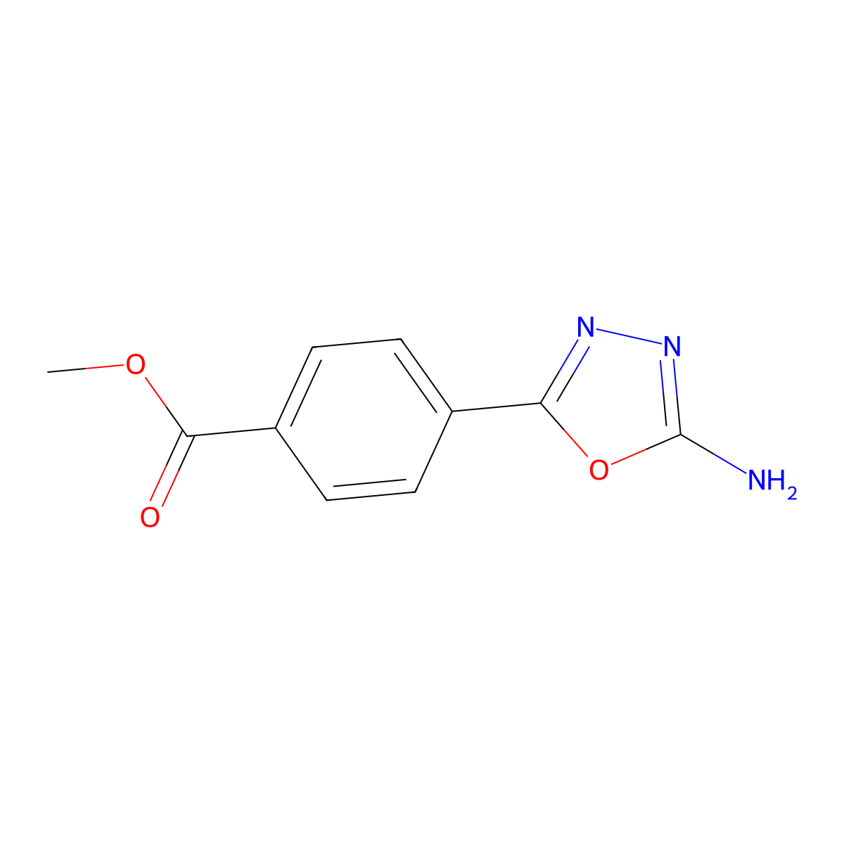 Methyl 4-(5-amino-1,3,4-oxadiazol-2-YL)benzoate molecular structure, CAS 1361229-77-7