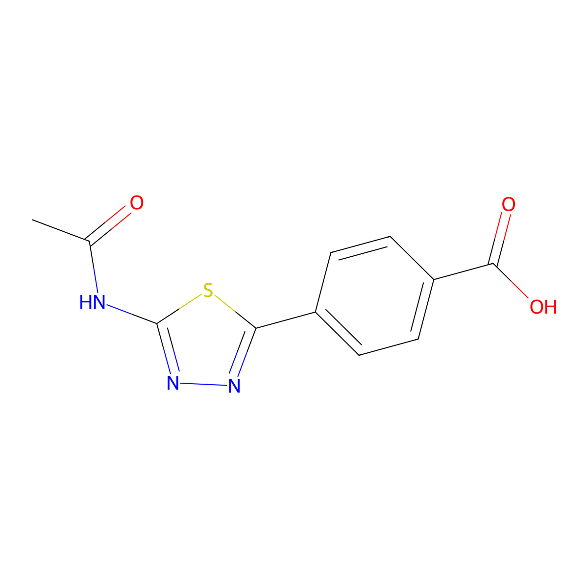 4-(5-Acetamido-1,3,4-thiadiazol-2-yl)benzoic acid molecular structure, CAS 1361229-89-1