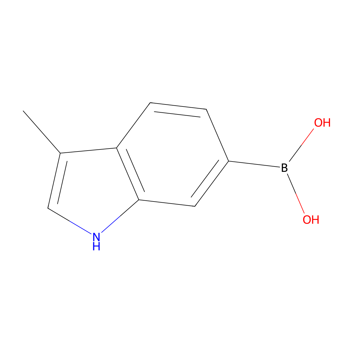 (3-methyl-1H-indol-6-yl)boronic acid molecular structure, CAS 1361233-94-4