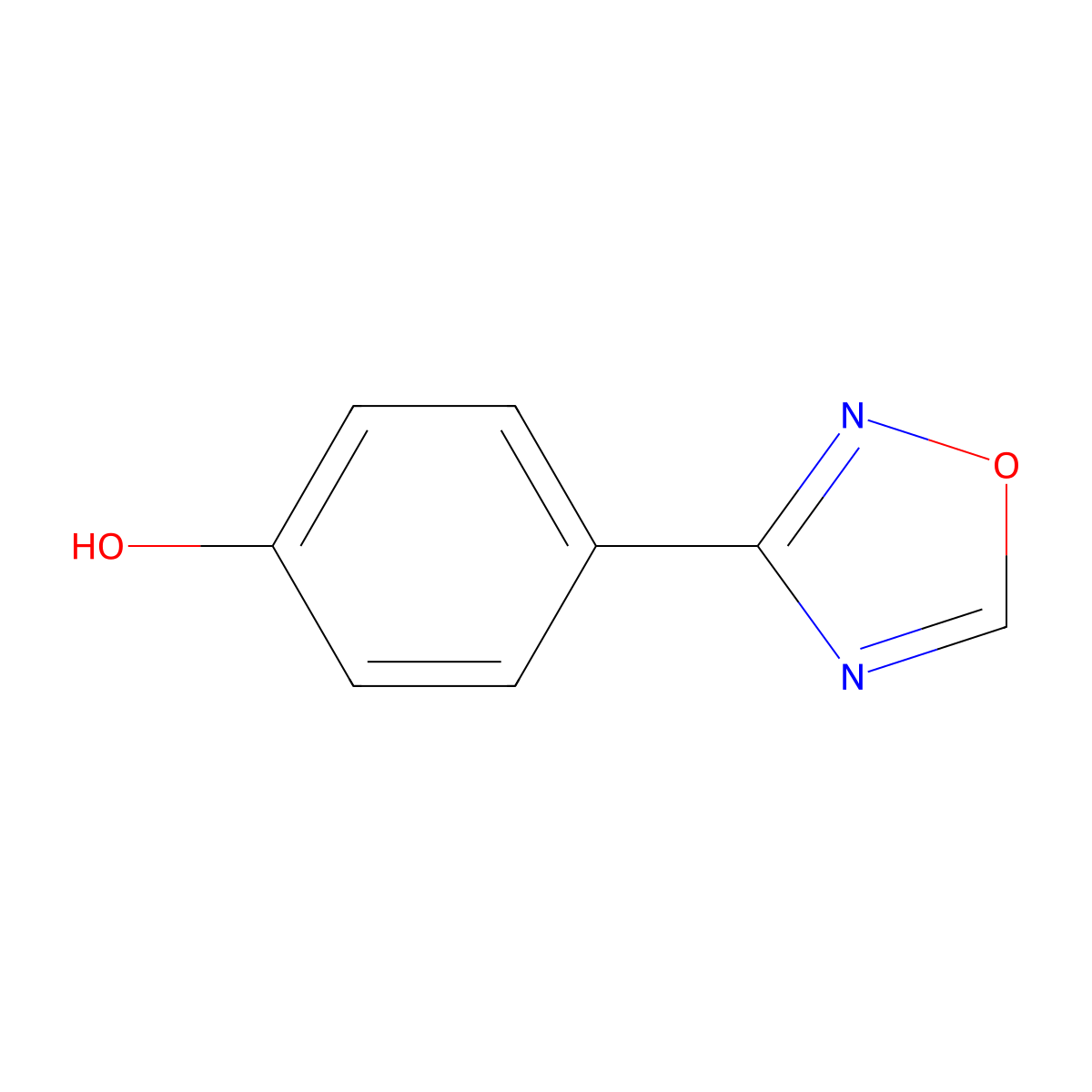 4-(1,2,4-Oxadiazol-3-yl)phenol molecular structure, CAS 136125-27-4