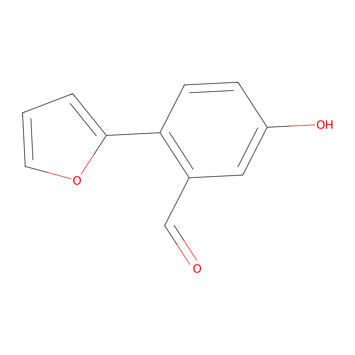 2-(Furan-2-yl)-5-hydroxybenzaldehyde molecular structure, CAS 1361252-42-7