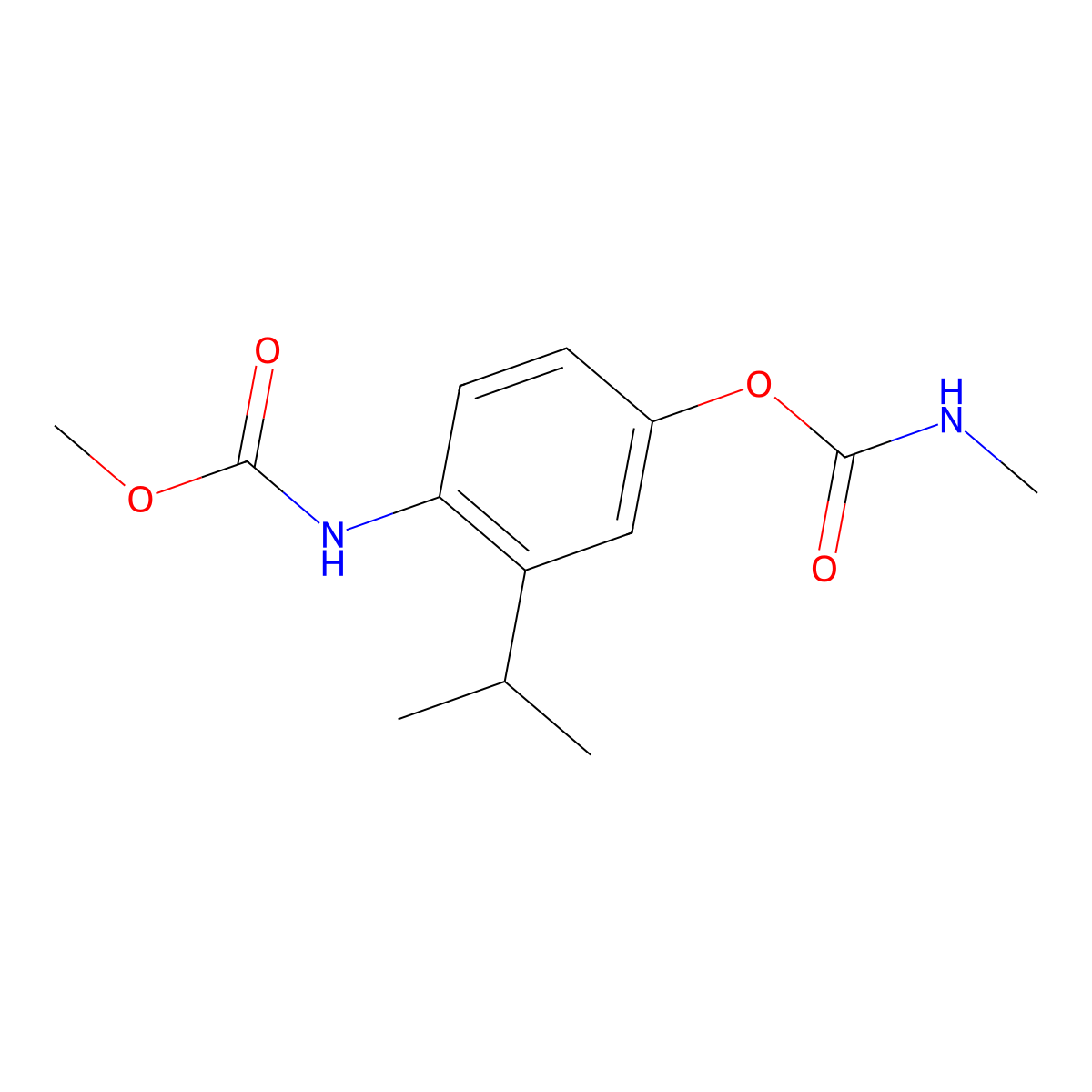 Carbamic acid, (4-(((methylamino)carbonyl)oxy)-2-(1-methylethyl)phenyl)-, methyl ester molecular structure, CAS 13613-99-5
