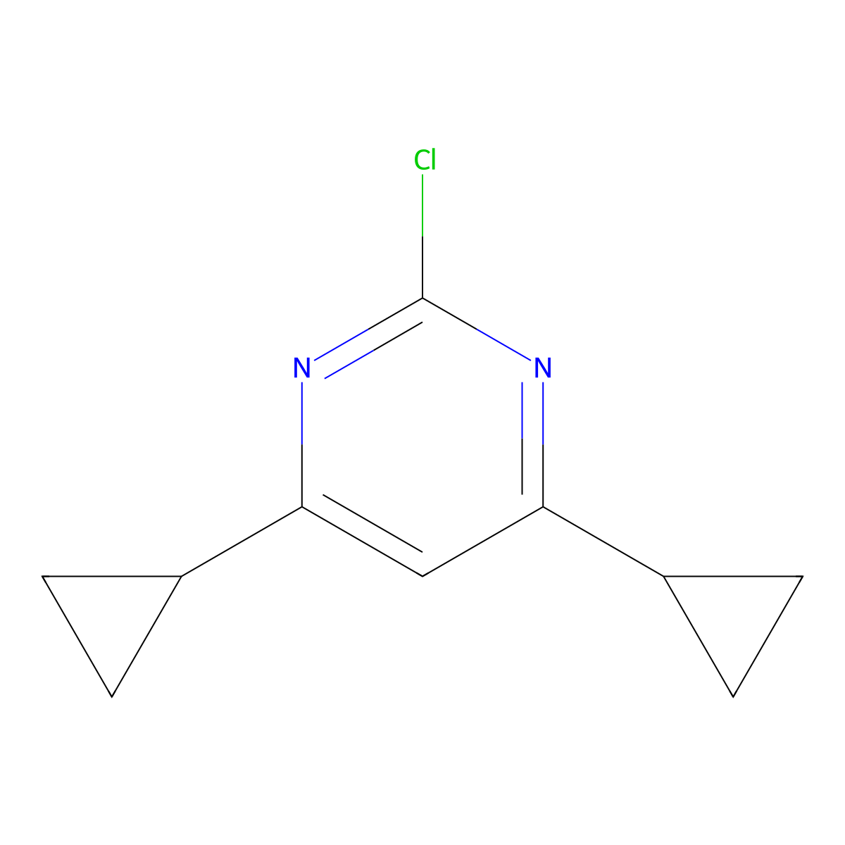 2-Chloro-4,6-dicyclopropylpyrimidine molecular structure, CAS 1361300-37-9