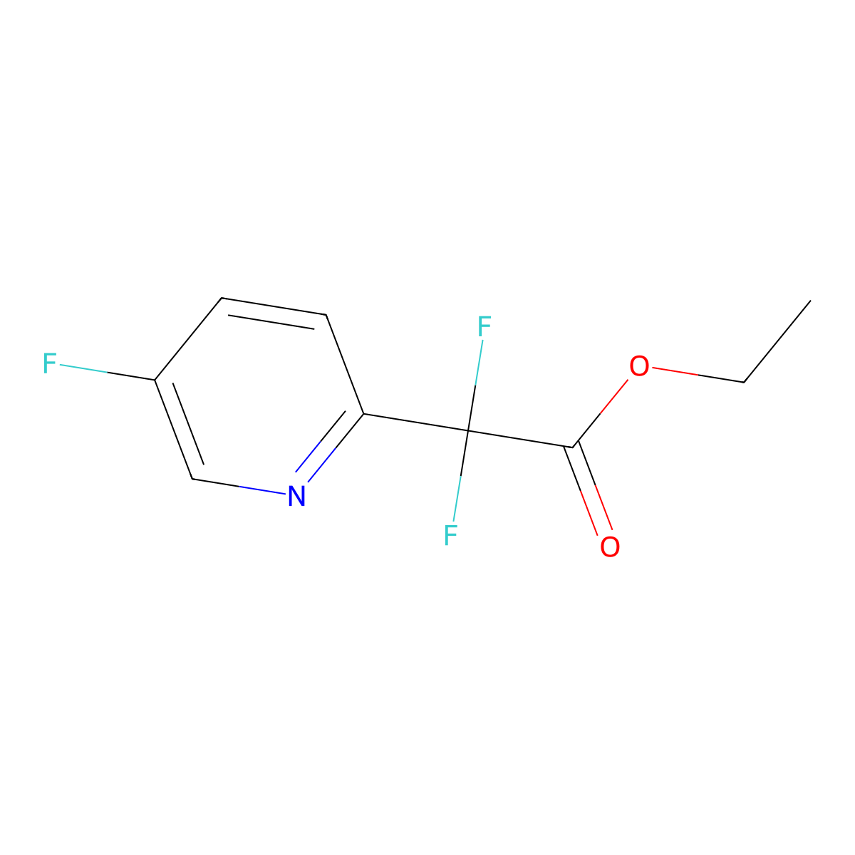 Ethyl 2,2-difluoro-2-(5-fluoropyridin-2-yl)acetate molecular structure, CAS 1361310-74-8