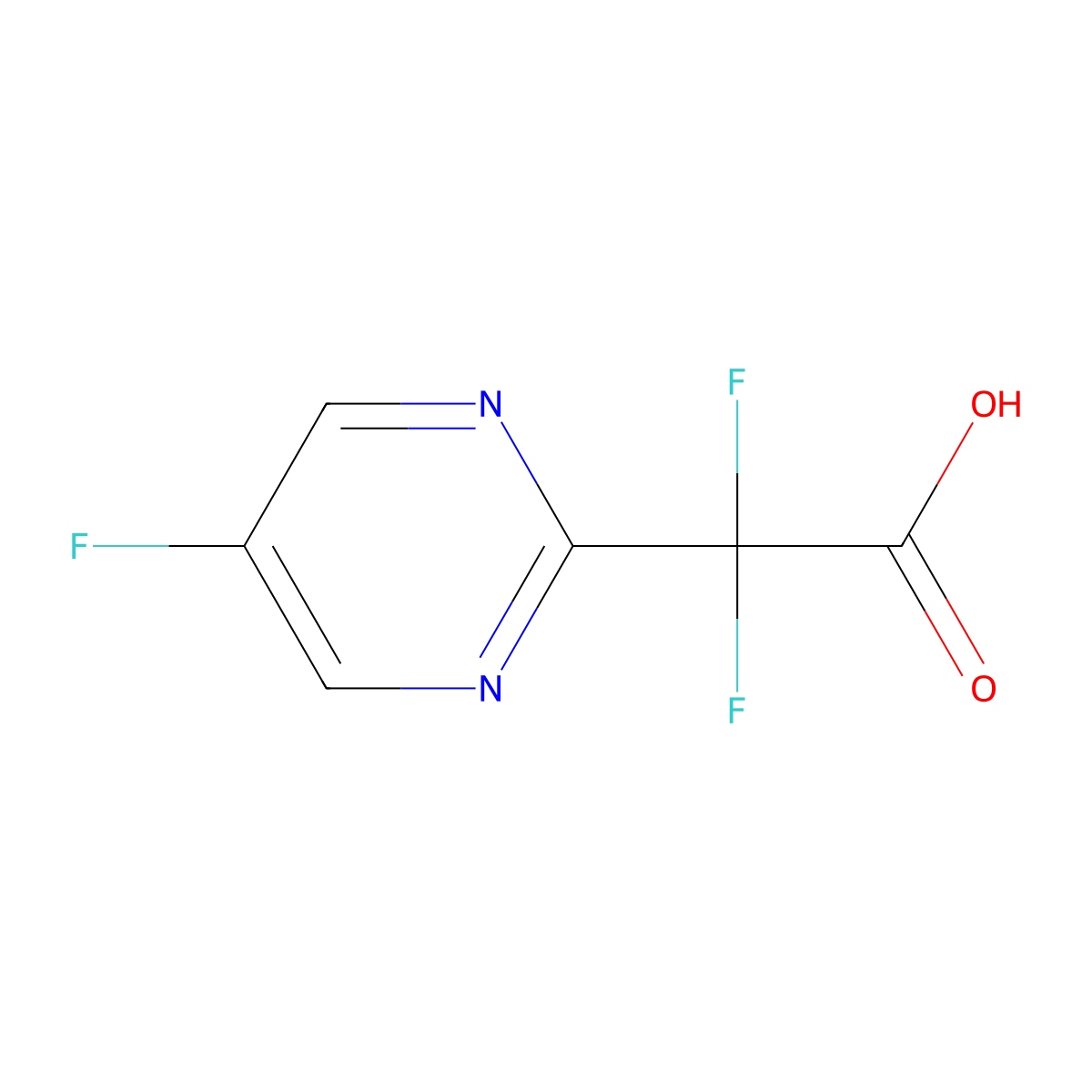 2,2-Difluoro-2-(5-fluoropyrimidin-2-yl)acetic acid molecular structure, CAS 1361311-29-6