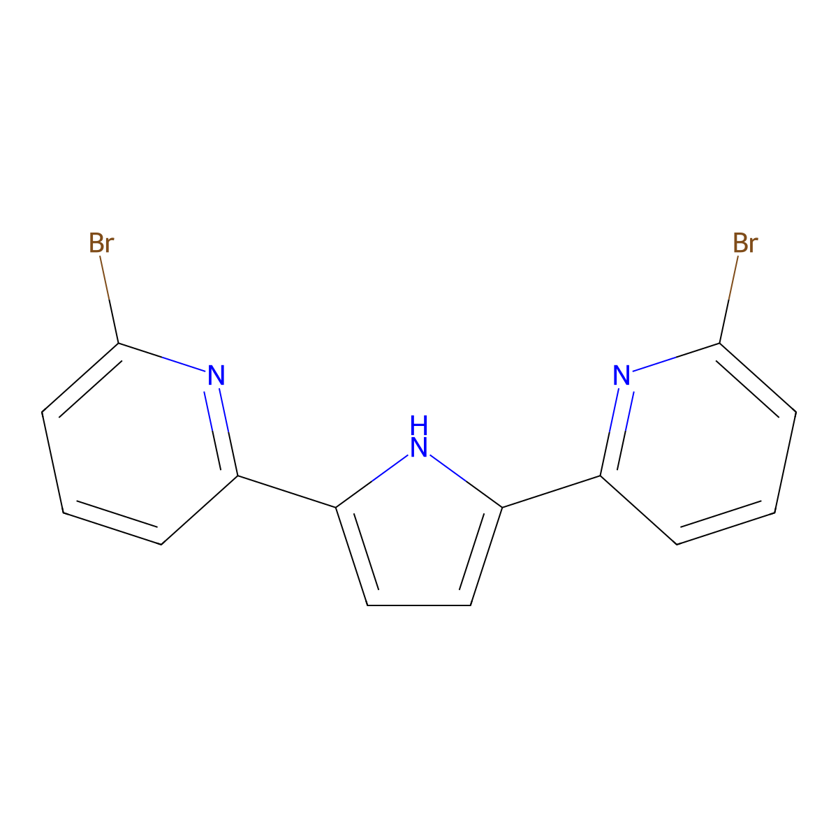 2,5-Bis(6-bromopyridin-2-yl)-1H-pyrrole molecular structure, CAS 1361318-33-3
