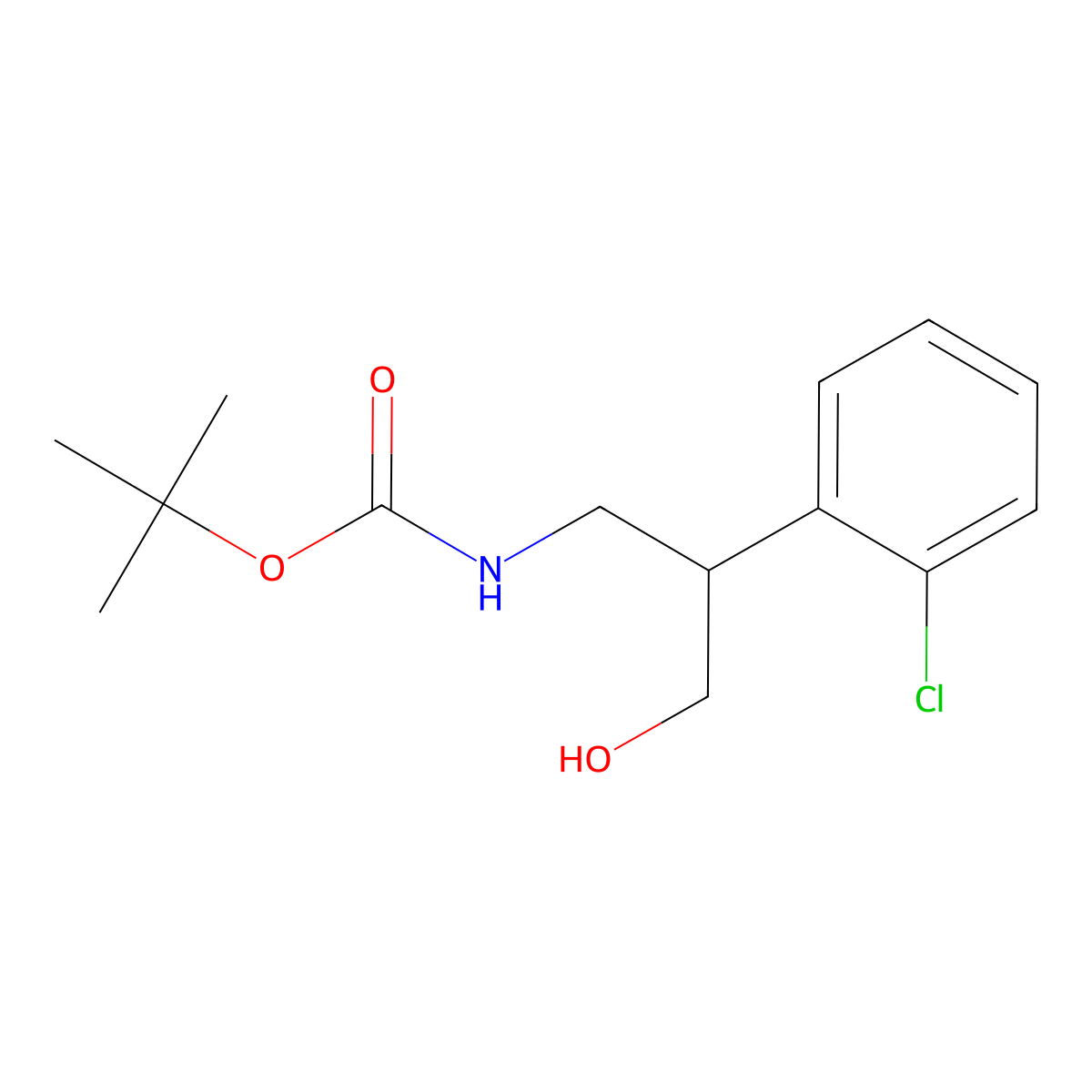 tert-butyl N-[2-(2-chlorophenyl)-3-hydroxypropyl]carbamate molecular structure, CAS 1361319-24-5